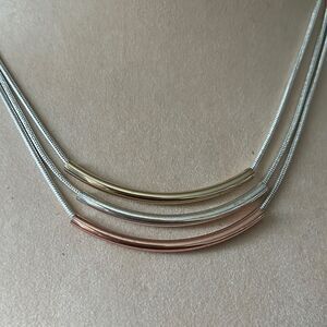 Nine West Tri-Tone multi strand Necklace